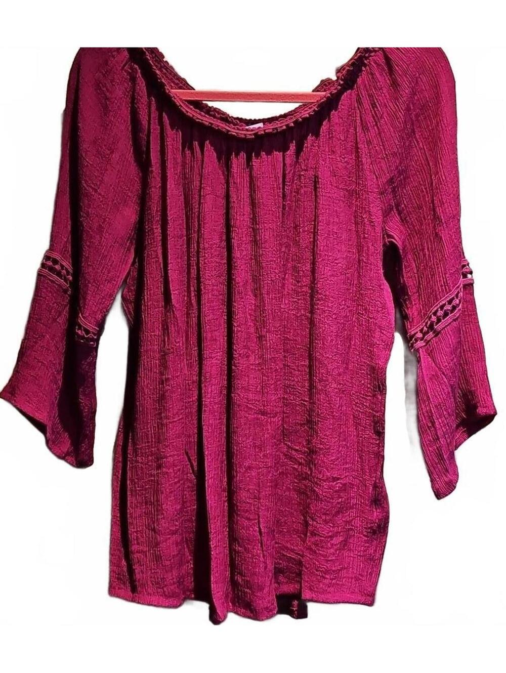 Wrangler Boho Style Blouse With Crochet Detail. Size XL